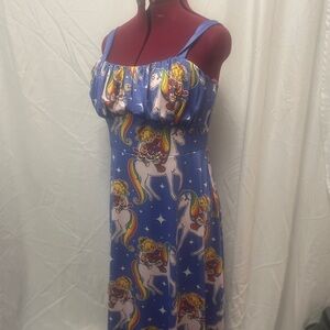 Blue Rainbow Bright  Print Dress